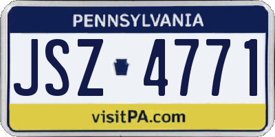 PA license plate JSZ4771