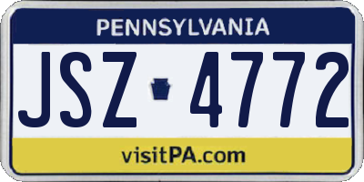 PA license plate JSZ4772