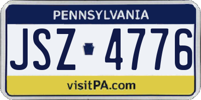 PA license plate JSZ4776