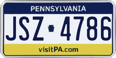 PA license plate JSZ4786