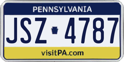 PA license plate JSZ4787
