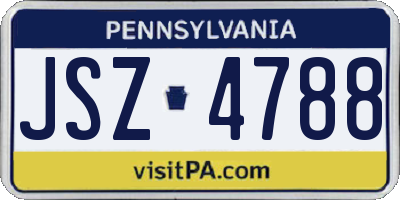 PA license plate JSZ4788