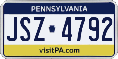 PA license plate JSZ4792