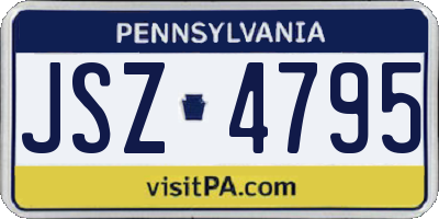 PA license plate JSZ4795
