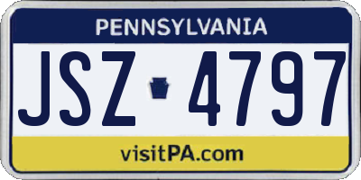 PA license plate JSZ4797
