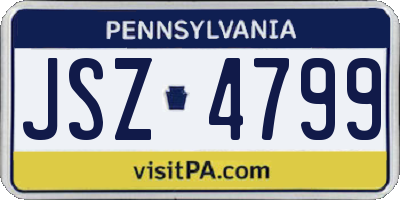 PA license plate JSZ4799