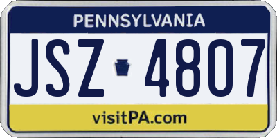 PA license plate JSZ4807