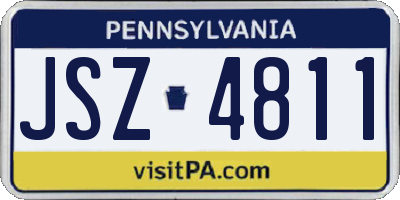PA license plate JSZ4811