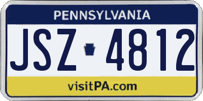 PA license plate JSZ4812