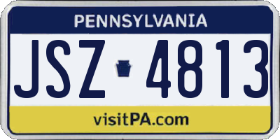 PA license plate JSZ4813