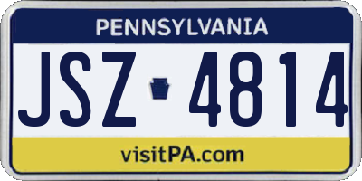 PA license plate JSZ4814