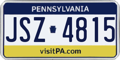 PA license plate JSZ4815