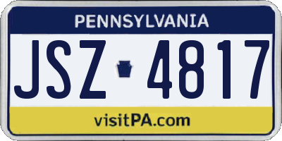 PA license plate JSZ4817