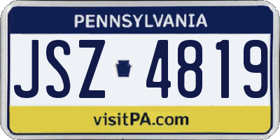 PA license plate JSZ4819