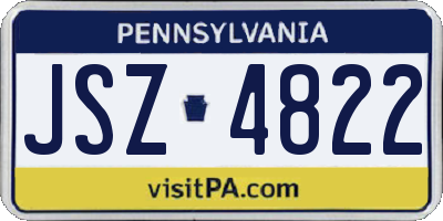 PA license plate JSZ4822