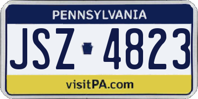 PA license plate JSZ4823