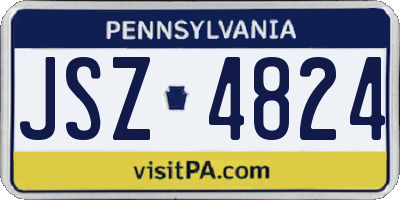 PA license plate JSZ4824