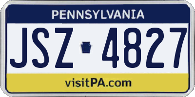 PA license plate JSZ4827
