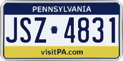 PA license plate JSZ4831