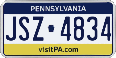 PA license plate JSZ4834