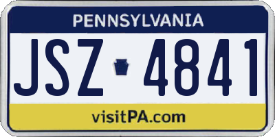 PA license plate JSZ4841