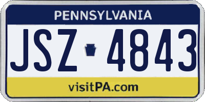 PA license plate JSZ4843