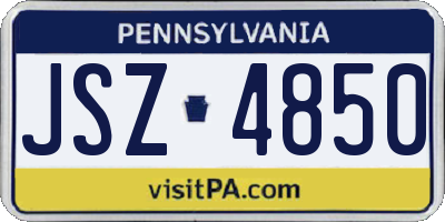 PA license plate JSZ4850