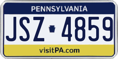 PA license plate JSZ4859