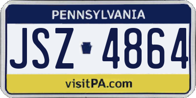 PA license plate JSZ4864