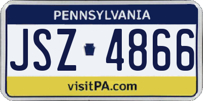 PA license plate JSZ4866