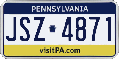 PA license plate JSZ4871