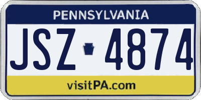 PA license plate JSZ4874