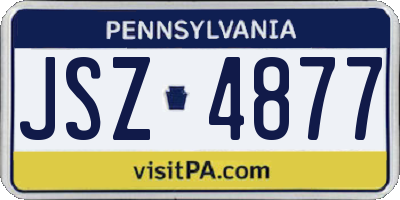 PA license plate JSZ4877