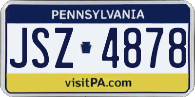 PA license plate JSZ4878