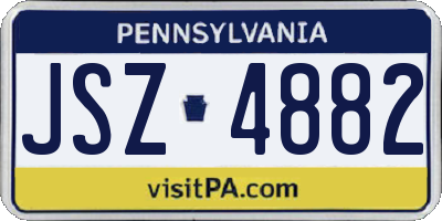 PA license plate JSZ4882