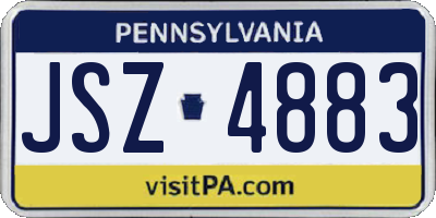 PA license plate JSZ4883