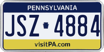 PA license plate JSZ4884