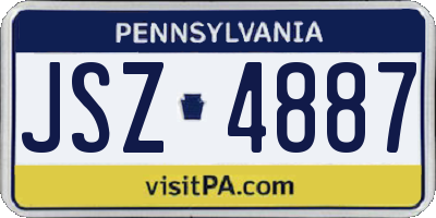 PA license plate JSZ4887