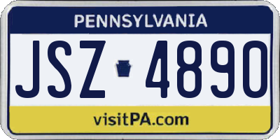 PA license plate JSZ4890