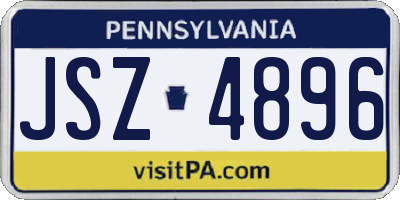 PA license plate JSZ4896