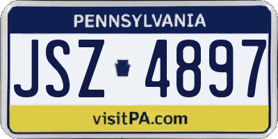 PA license plate JSZ4897
