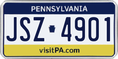 PA license plate JSZ4901