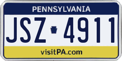 PA license plate JSZ4911