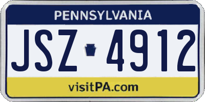 PA license plate JSZ4912