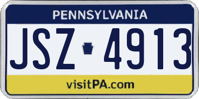 PA license plate JSZ4913