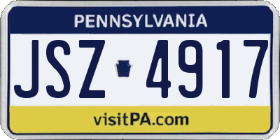 PA license plate JSZ4917