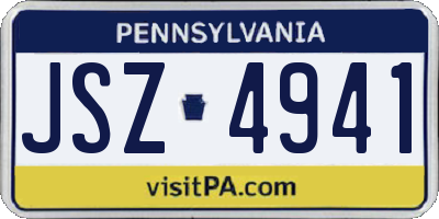 PA license plate JSZ4941