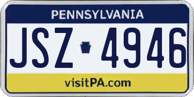 PA license plate JSZ4946
