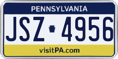 PA license plate JSZ4956