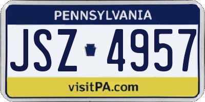 PA license plate JSZ4957